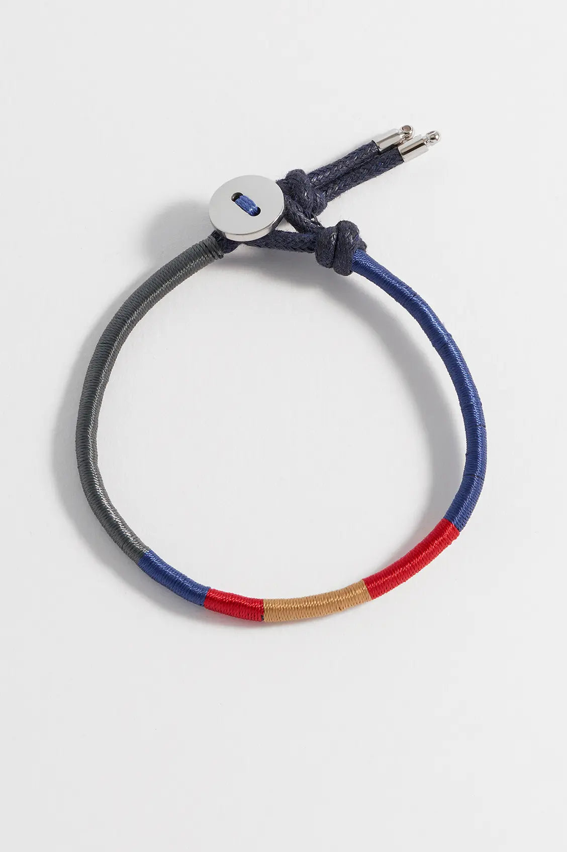 Thread Woven Bracelet - Navy Red and Mustard