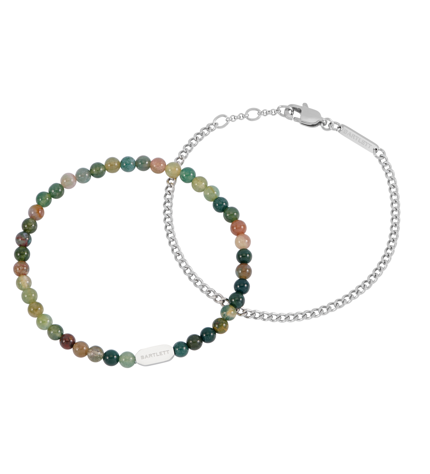 Mixed Green Gemstone Duo Bracelet Set