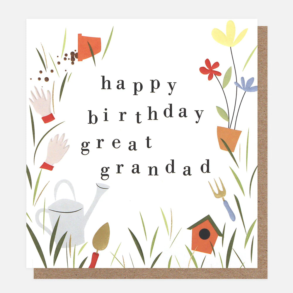 Gardening Birthday Card for Great Grandad