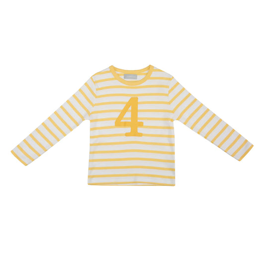 Age 4 Buttercup and White Breton Striped Grey T-Shirt