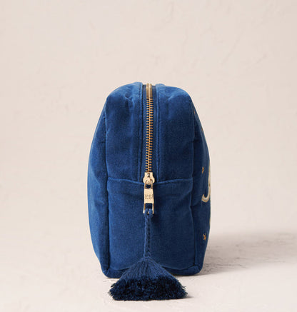 Baby Elephant Conservation Wash Bag - Navy Velvet