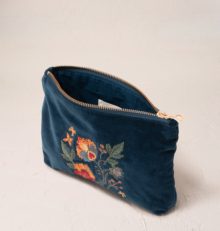 Botanical Garden Mini Pouch - Ink Blue