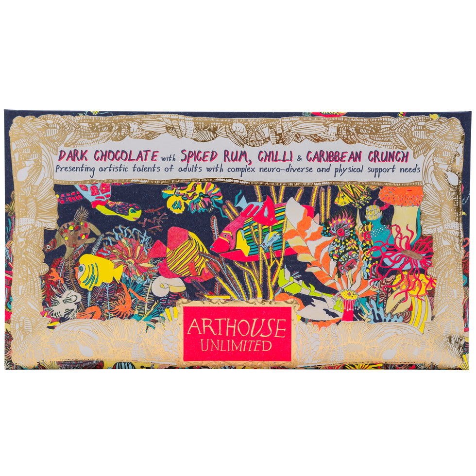 Angels of The Deep Dark Chocolate with Spiced Rum, Chilli & Caribbean Crunch