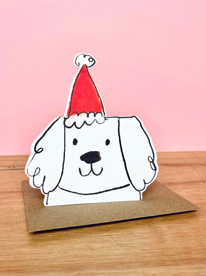 DOG HAT CHRISTMAS CARD