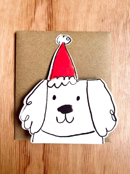 DOG HAT CHRISTMAS CARD