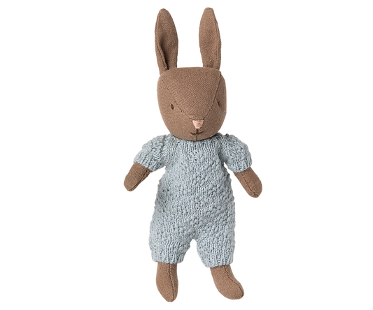 Rabbit, Micro - Brown - Blue knitted suit
