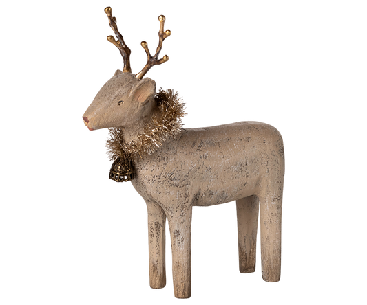 Wooden reindeer, Small - Nature