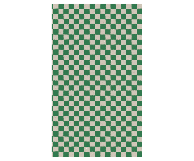 Gift wrap, 10 m - Checker - Green