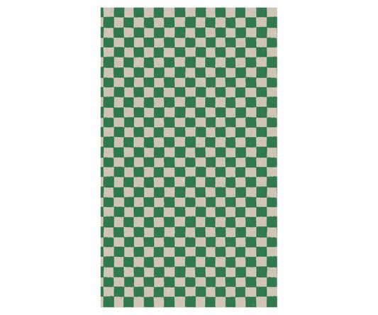 Gift wrap, 10 m - Checker - Green