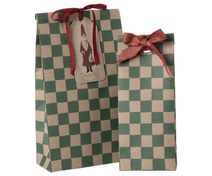 Gift bag, Mini - Checker - Green
