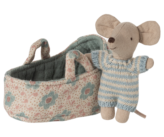 Baby Mouse in Carry Cot - Blue