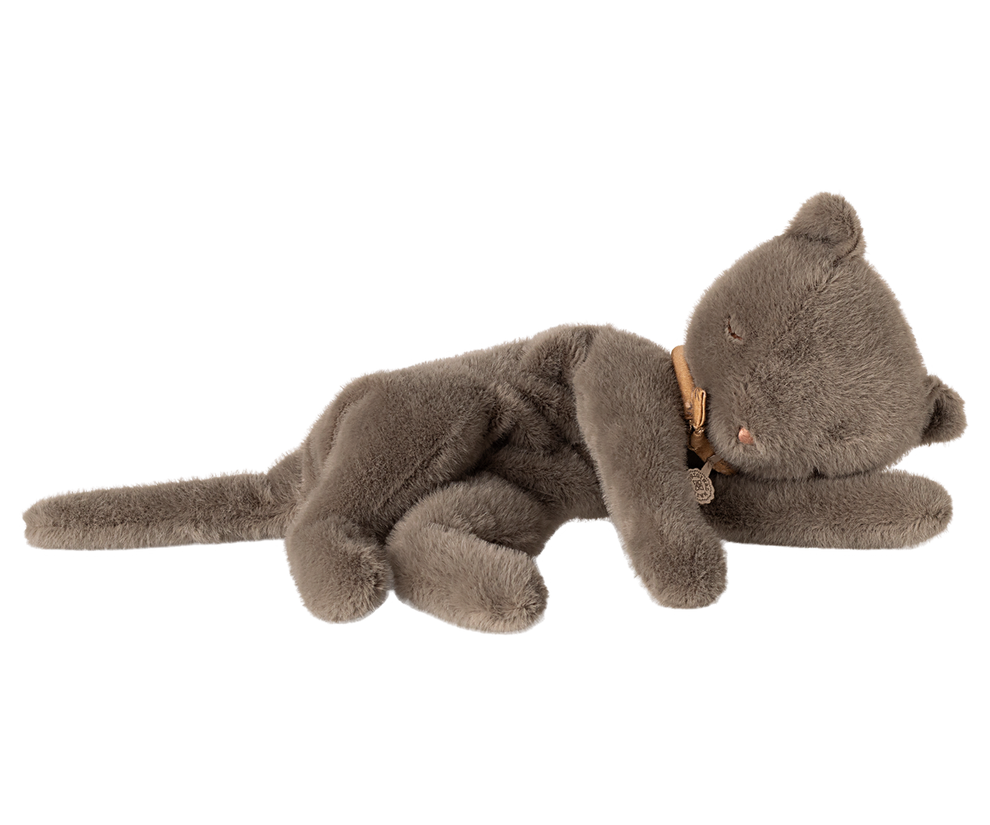 Sleeping Kitten Plush - Medium- Grey