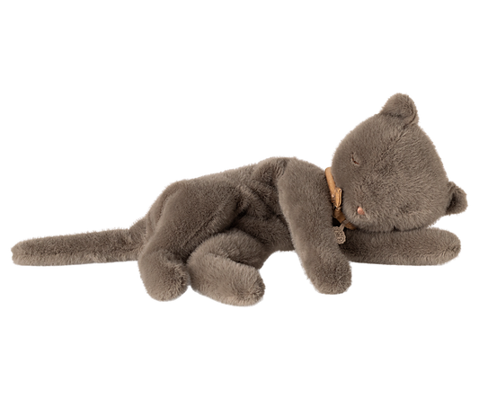 Sleeping Kitten Plush - Medium- Grey