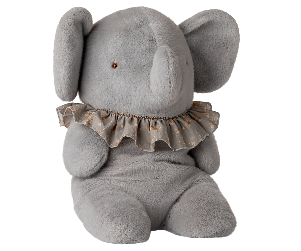 Elephant Plush, Big - Blue/Grey