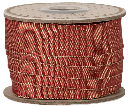 Maileg Ribbon 10m - Red and Gold - Thick