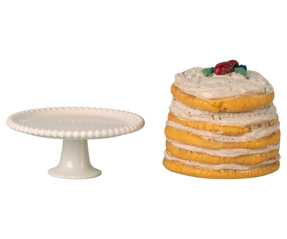 Party Cake and Stand, Mouse - Off White