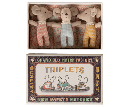 Triplets, Baby Mice in Matchbox - Checker