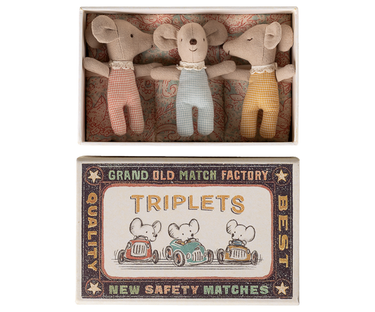 Triplets, Baby Mice in Matchbox - Checker