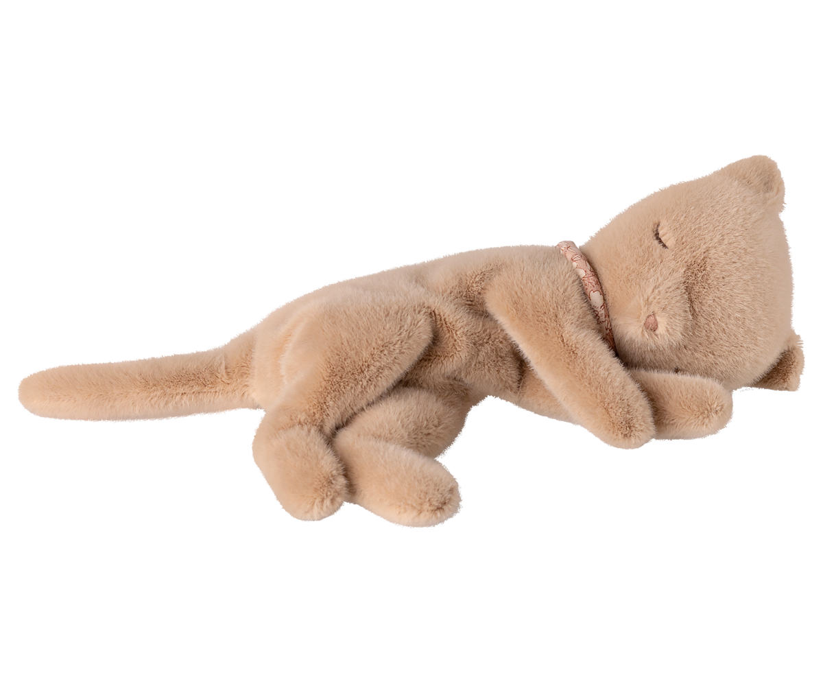 Sleeping Kitten Plush - Small - Cream Peach