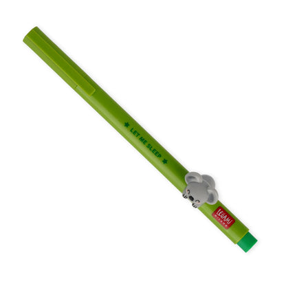 Legami Gel Pen With Koala Decoration - Green Ink - Let Me Sleep