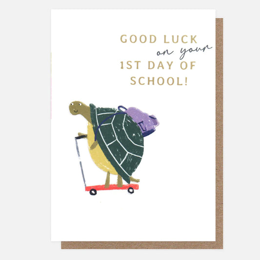 First Day Of School Tortoise Card