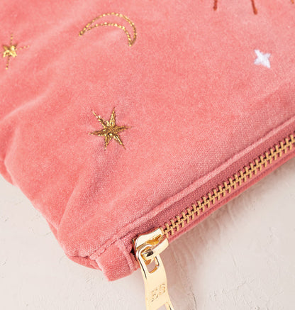 Celestial Eye Coral Velvet Everyday Pouch