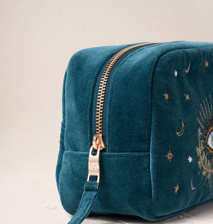 Celestial Eye Rich Blue Velvet Makeup Bag