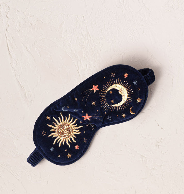 Celestial Navy Velvet Eye Mask
