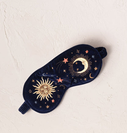 Celestial Navy Velvet Eye Mask