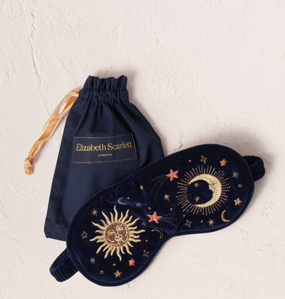 Celestial Navy Velvet Eye Mask
