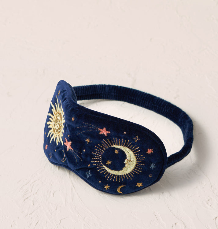 Celestial Navy Velvet Eye Mask