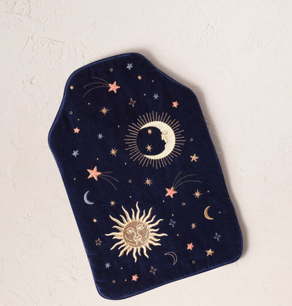 Celestial Navy Velvet Hot Water Bottle