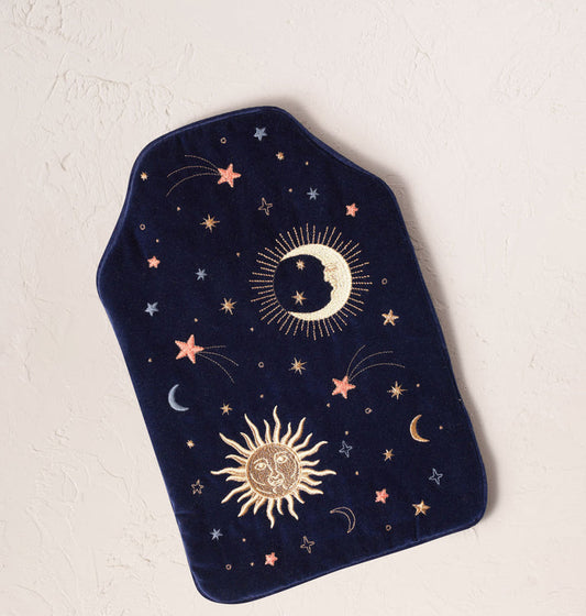 Celestial Navy Velvet Hot Water Bottle