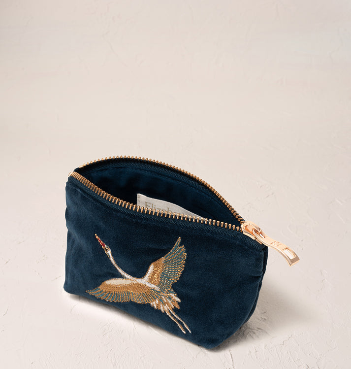 Cranes Coin Purse - Ink Blue