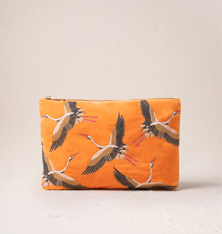 Cranes Everyday Pouch - Orange