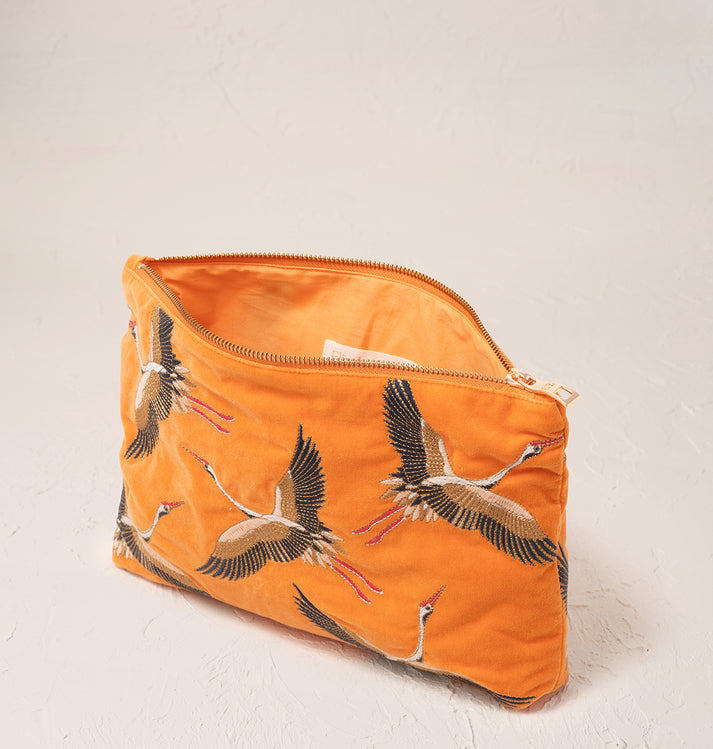 Cranes Everyday Pouch - Orange