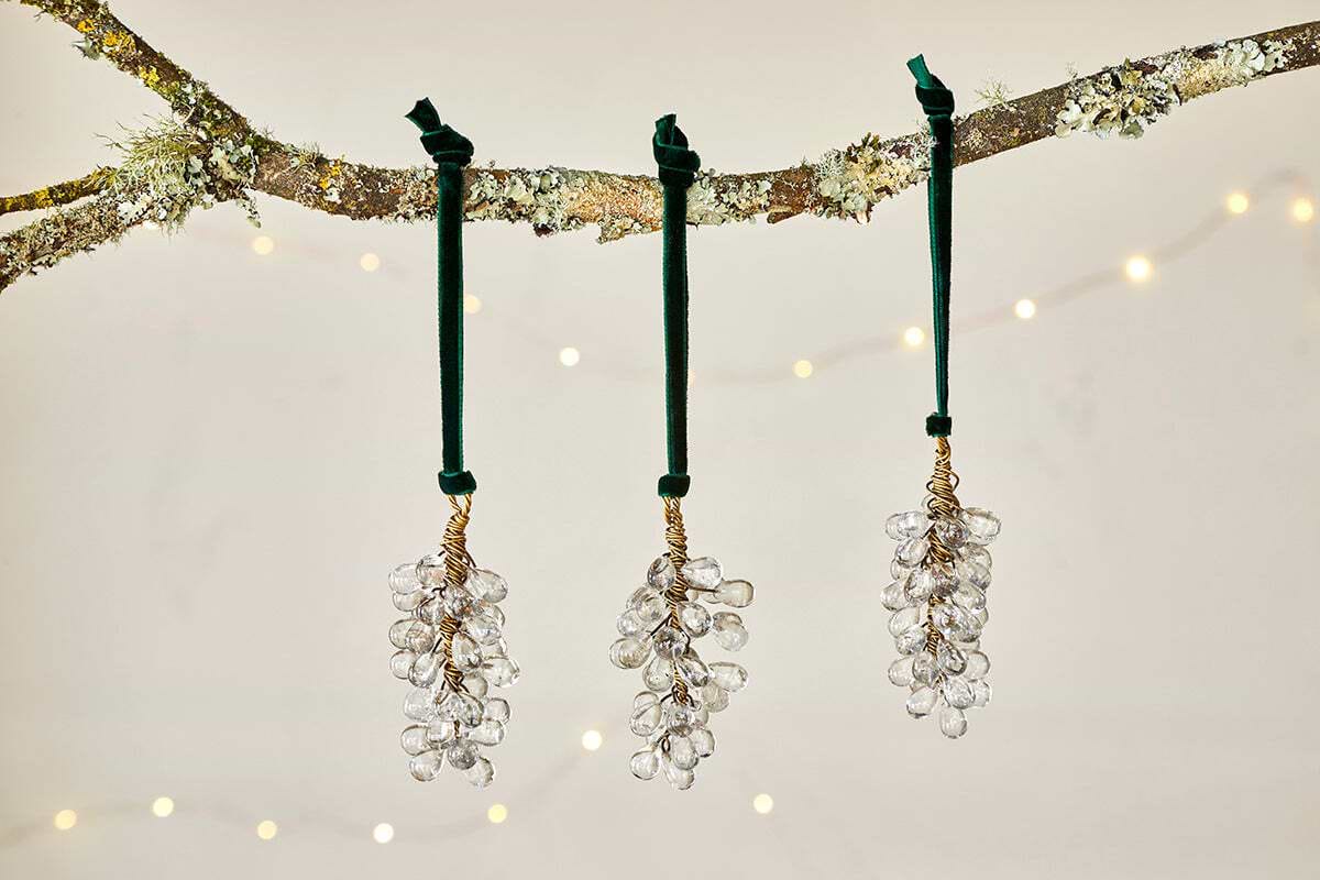 Danvi Glass Drop Bauble - Brass & Clear