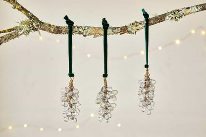Danvi Glass Drop Bauble - Brass & Clear