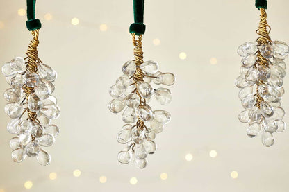 Danvi Glass Drop Bauble - Brass & Clear