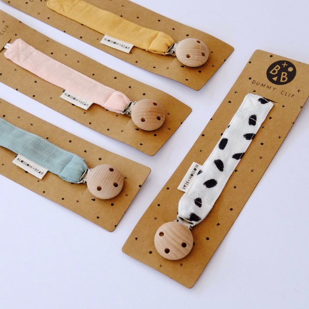 Fabric Pacifier Clip - Peach