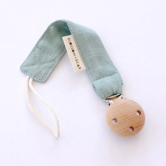 Fabric Pacifier Clip - Sea Green