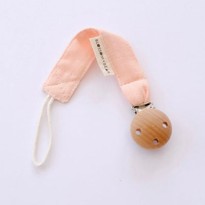 Fabric Pacifier Clip - Peach