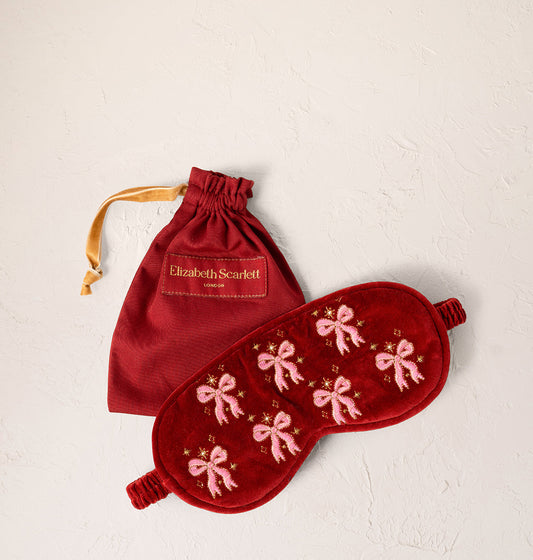 Dazzling bows Velvet Eye Mask - Rouge