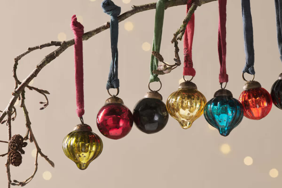 Box of 12 Dew Drop Bauble - Mixed Antique