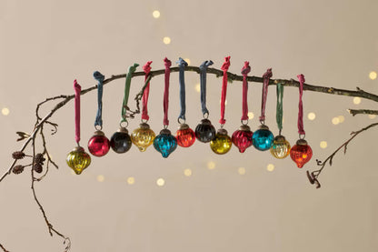 Box of 12 Dew Drop Bauble - Mixed Antique