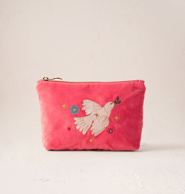 Doves of Peace Mini Pouch - Spiced Coral