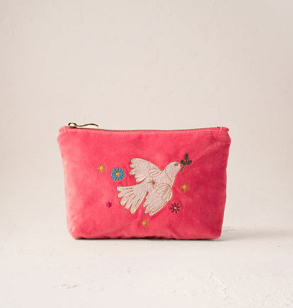 Doves of Peace Mini Pouch - Spiced Coral