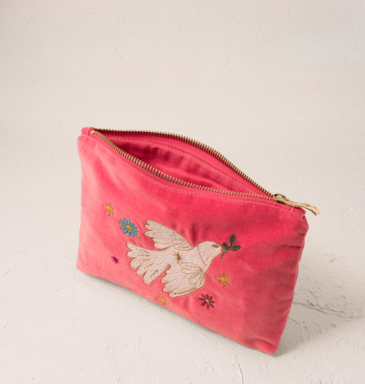 Doves of Peace Mini Pouch - Spiced Coral