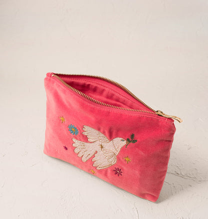 Doves of Peace Mini Pouch - Spiced Coral