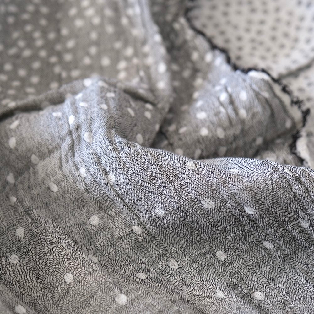 French Jacquard Scarf  - Gabrielle Blanc Gris